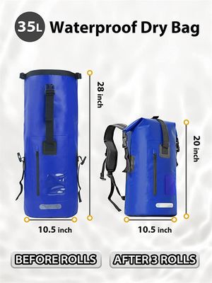 보트 타기 카약 하이킹 낚시 래프팅을 위한 프리미엄 35L 방수 건조 가방 배낭